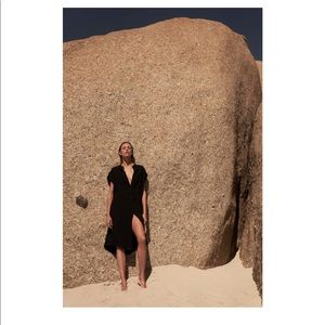 Zara NWT Black Linen Dress Size S